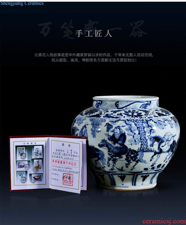 Jingdezhen ceramics and exquisite knife clay under the green glaze hand-painted color vases, flower arranging flowers is contemporary and contracted sitting room