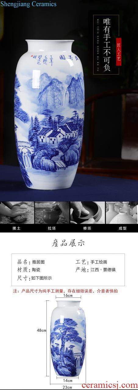 Jingdezhen ceramics vase hand-painted scenery mei bottle of flower arranging place new Chinese porcelain home decoration in the living room