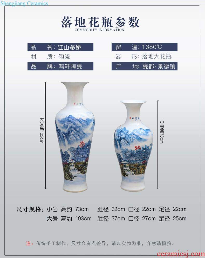 Jingdezhen ceramic vase furnishing articles list hand-painted blooming flowers flower implement Chinese style household adornment blue and white porcelain vase