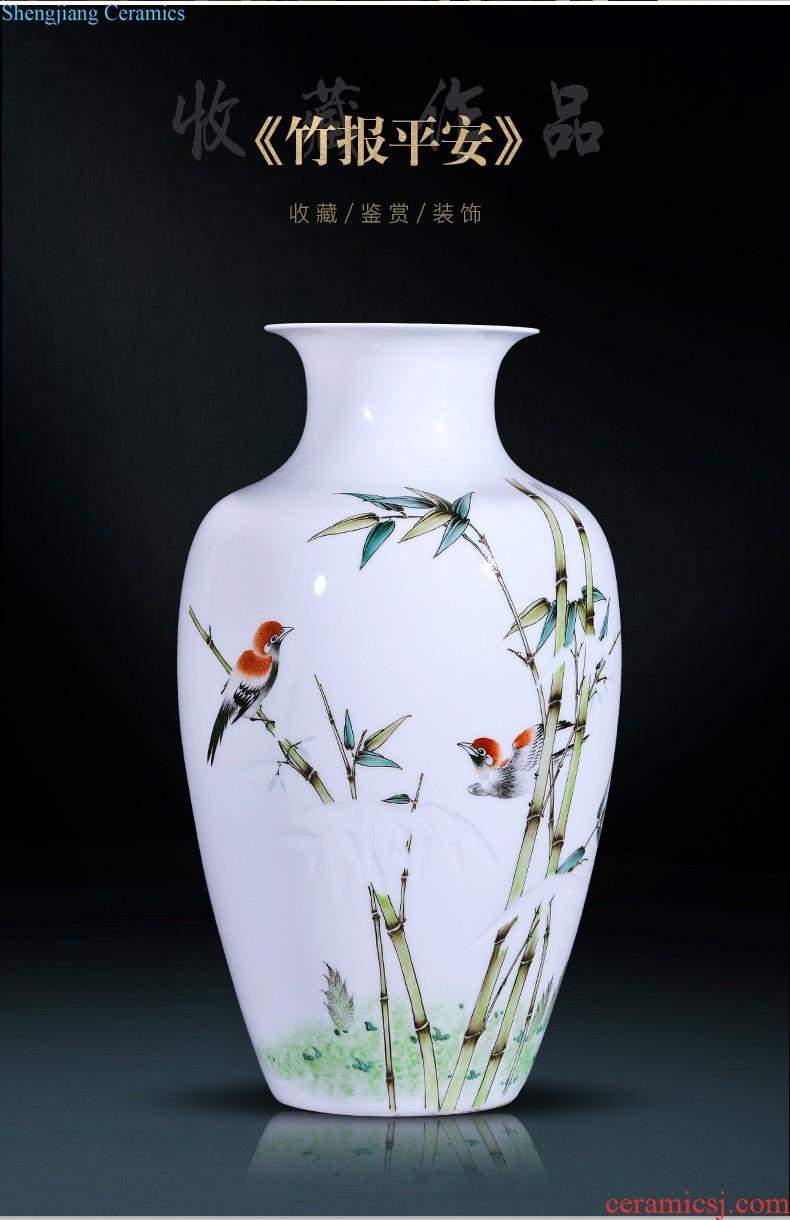 Jingdezhen ceramics hand-painted big vase furnishing articles large sitting room ground quiver TV ark decorative arts and crafts