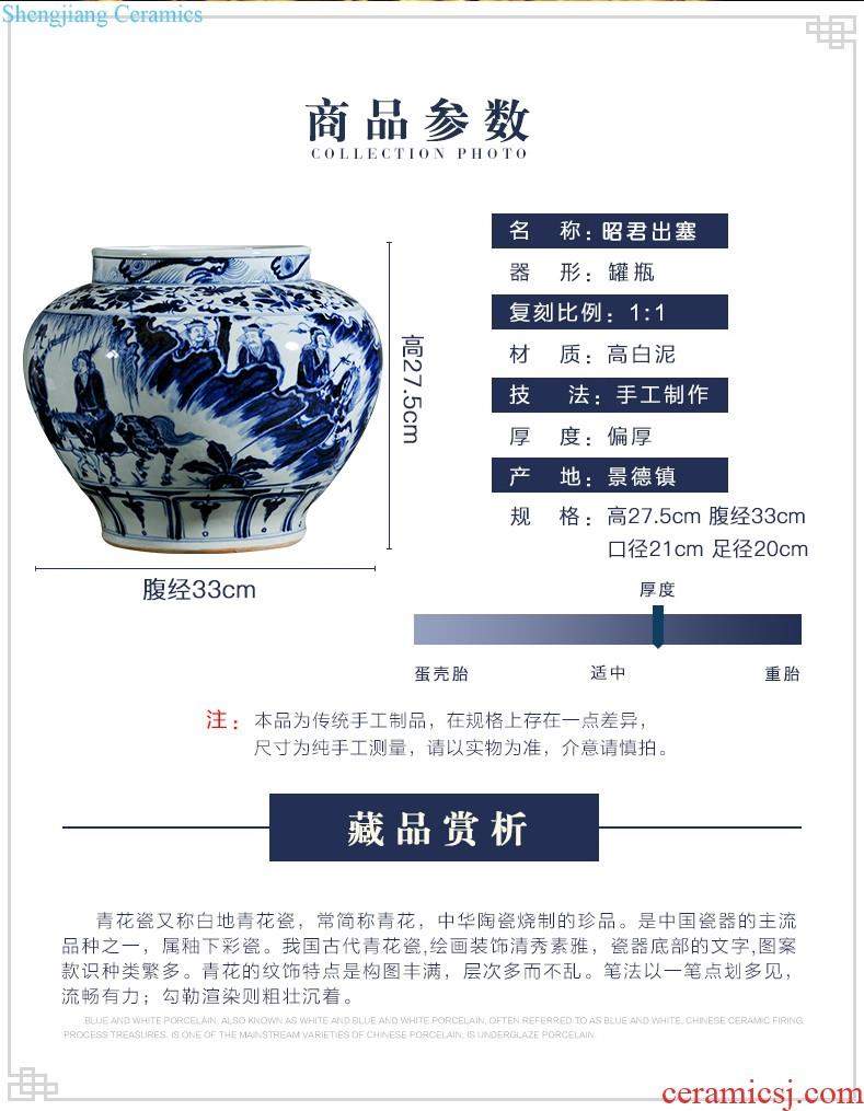 Jingdezhen ceramics and exquisite knife clay under the green glaze hand-painted color vases, flower arranging flowers is contemporary and contracted sitting room