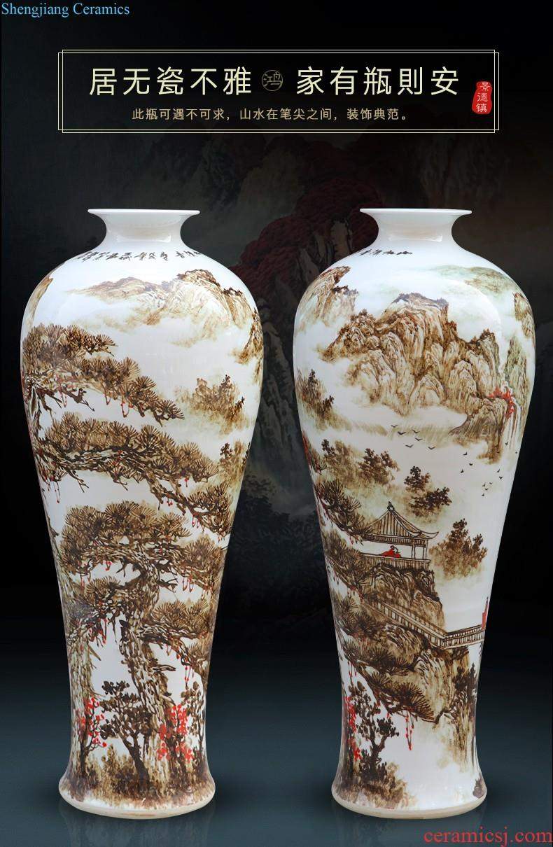 Master of jingdezhen ceramics hand-painted enamel vase thin foetus bamboo knife clay to contemporary sitting room adornment