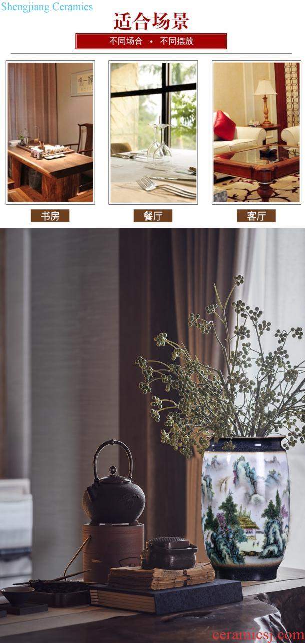 Jingdezhen ceramics big vase furnishing articles sitting room lucky bamboo modern Chinese style household adornment TV ark arranging flowers