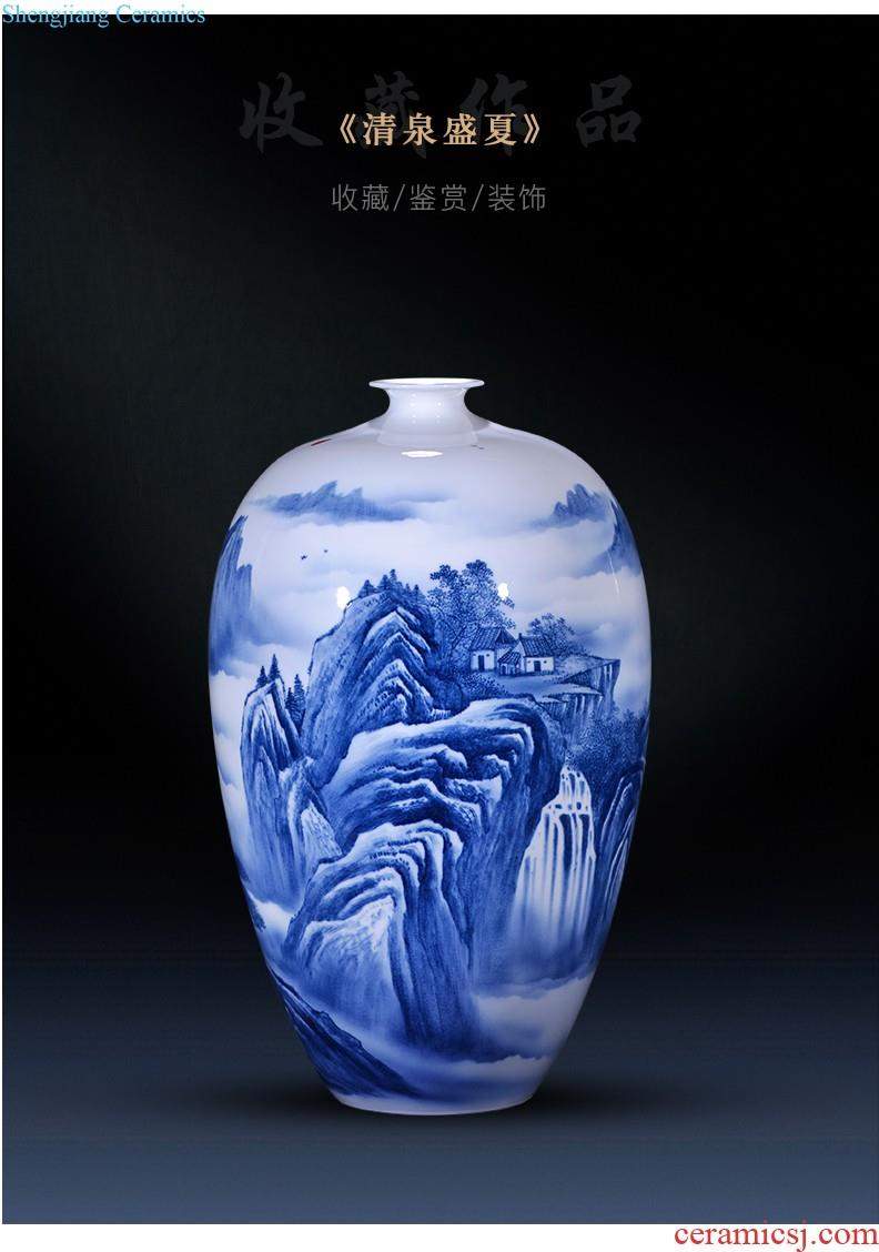 Jingdezhen ceramics vase imitation qianlong colored enamel vase retro flower arranging place Chinese style household ornaments