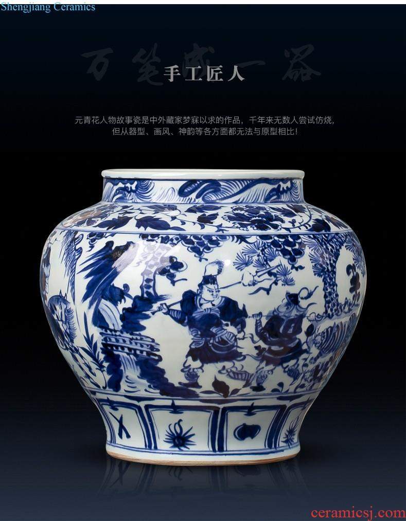 Jingdezhen ceramic vase furnishing articles by hand-painted sabingga sukdun dergici jimbi vases, flower arranging the modern Chinese style living room decorations