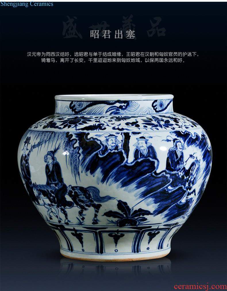 Jingdezhen ceramics and exquisite knife clay under the green glaze hand-painted color vases, flower arranging flowers is contemporary and contracted sitting room