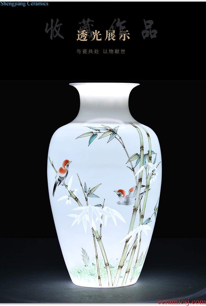 Jingdezhen ceramics hand-painted big vase furnishing articles large sitting room ground quiver TV ark decorative arts and crafts