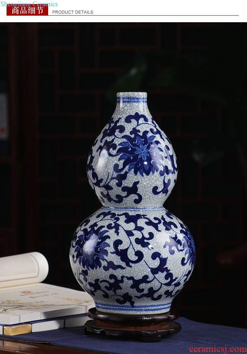 Jingdezhen ceramics furnishing articles flower arranging hand-painted archaize sitting room of large blue and white porcelain vase Chinese style household decoration