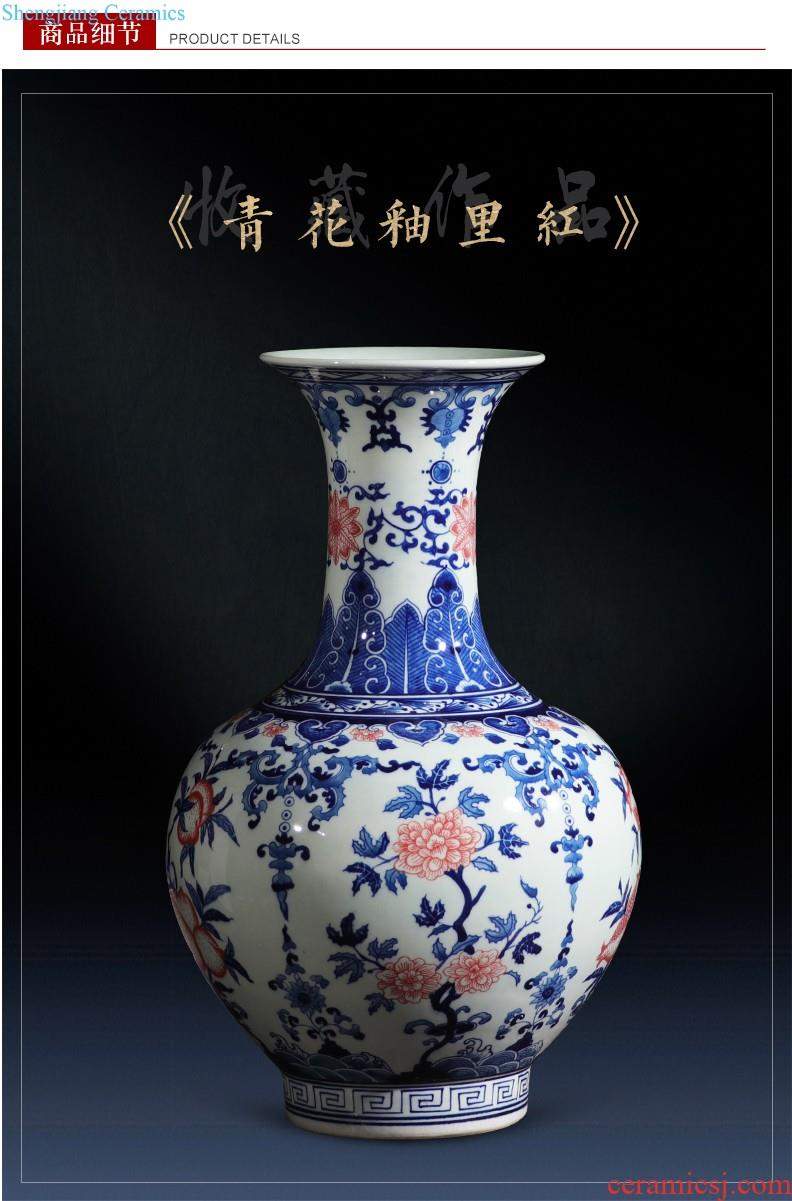 Jingdezhen ceramics hand-painted blue and white porcelain vases, flower arrangement furnishing articles new Chinese style living room TV ark home decoration