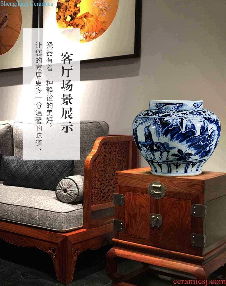 Jingdezhen ceramics and exquisite knife clay under the green glaze hand-painted color vases, flower arranging flowers is contemporary and contracted sitting room