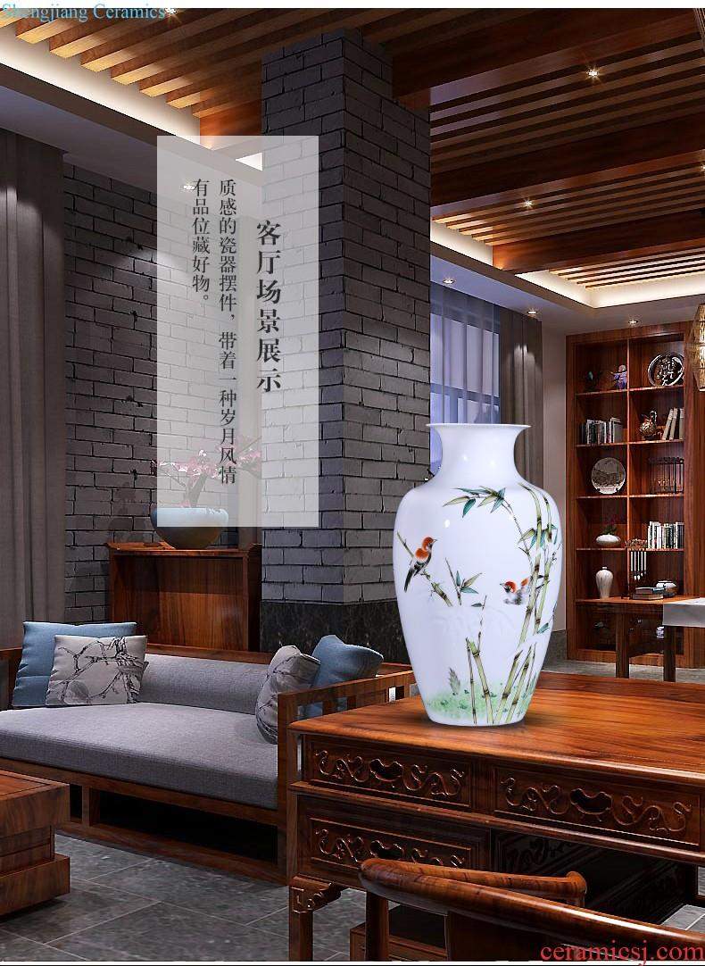 Jingdezhen ceramics hand-painted big vase furnishing articles large sitting room ground quiver TV ark decorative arts and crafts