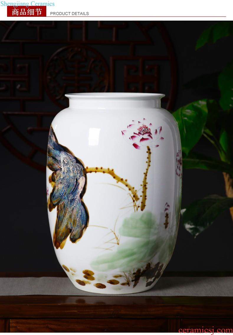 Jingdezhen ceramics ruby red vase flower arranging place new sitting room adornment cabinet decoration of Chinese style household porcelain