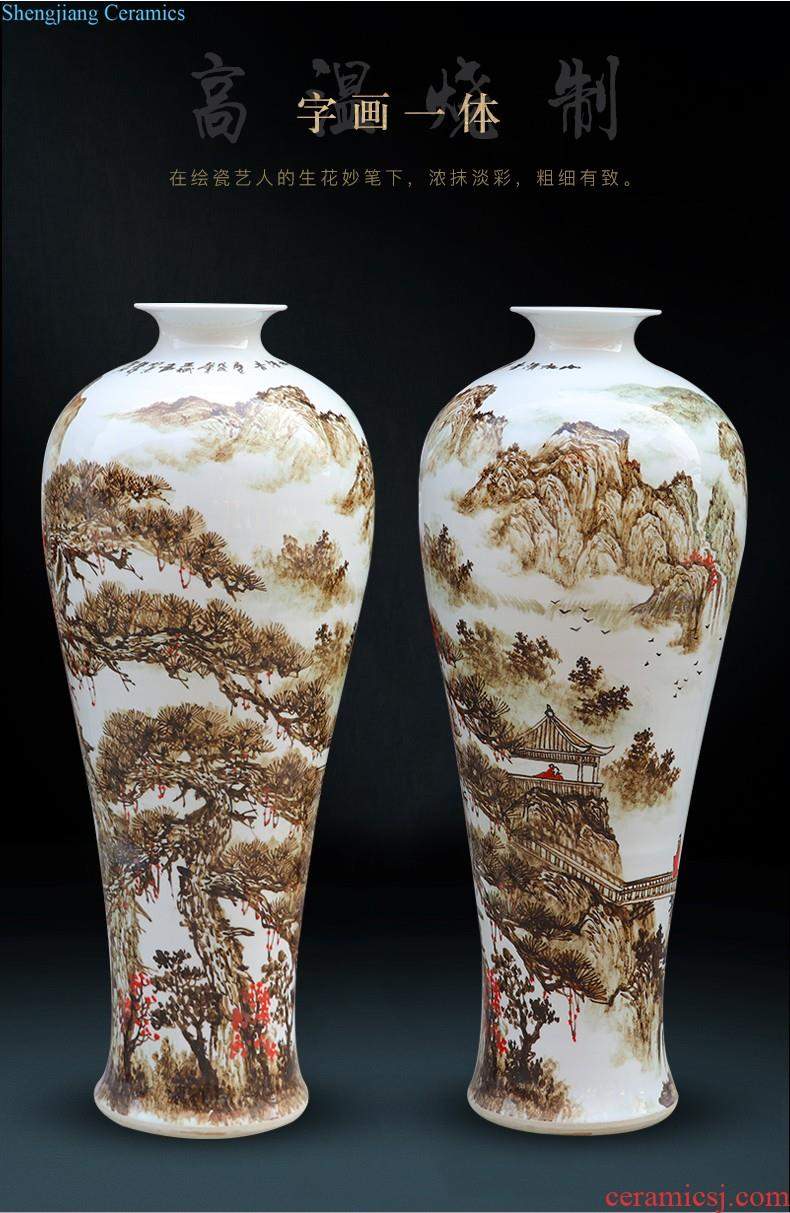 Master of jingdezhen ceramics hand-painted enamel vase thin foetus bamboo knife clay to contemporary sitting room adornment