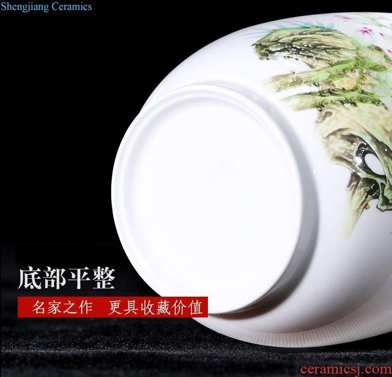 Jingdezhen ceramic furnishing articles hand-painted thin body new Chinese style household vase living room TV ark adornment ornament