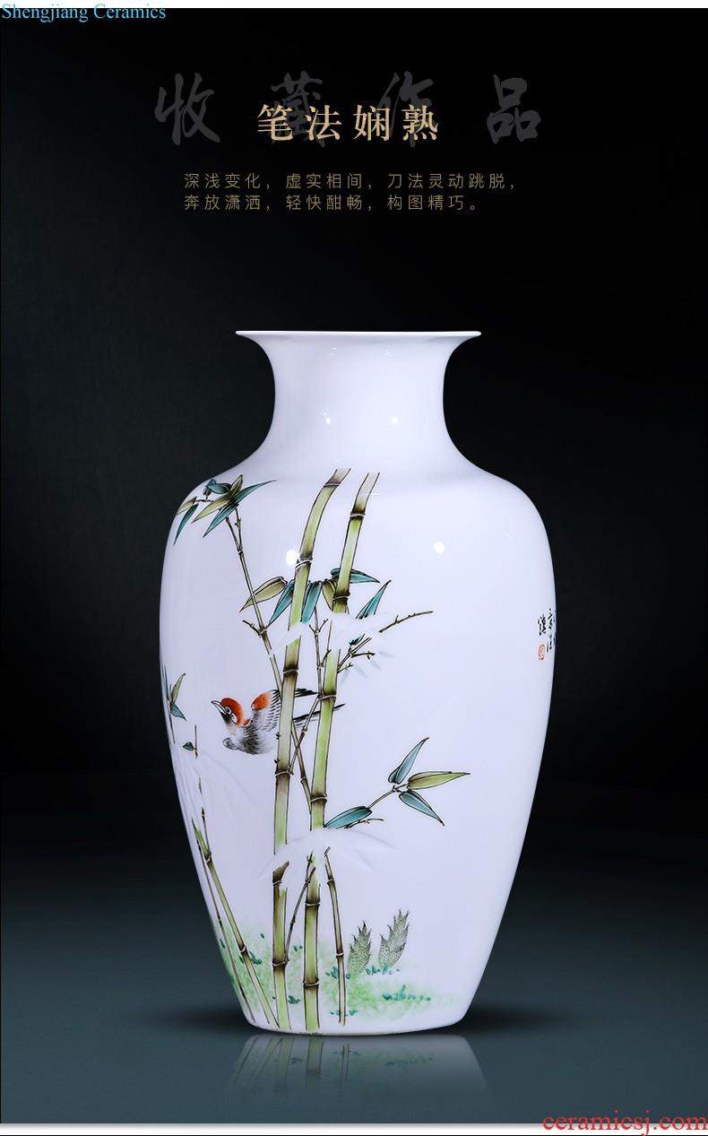 Jingdezhen ceramics hand-painted big vase furnishing articles large sitting room ground quiver TV ark decorative arts and crafts