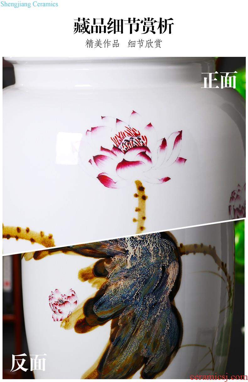 Jingdezhen ceramics ruby red vase flower arranging place new sitting room adornment cabinet decoration of Chinese style household porcelain