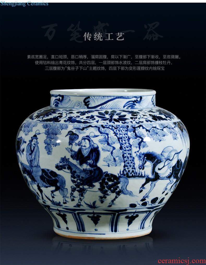 Jingdezhen ceramics and exquisite knife clay under the green glaze hand-painted color vases, flower arranging flowers is contemporary and contracted sitting room