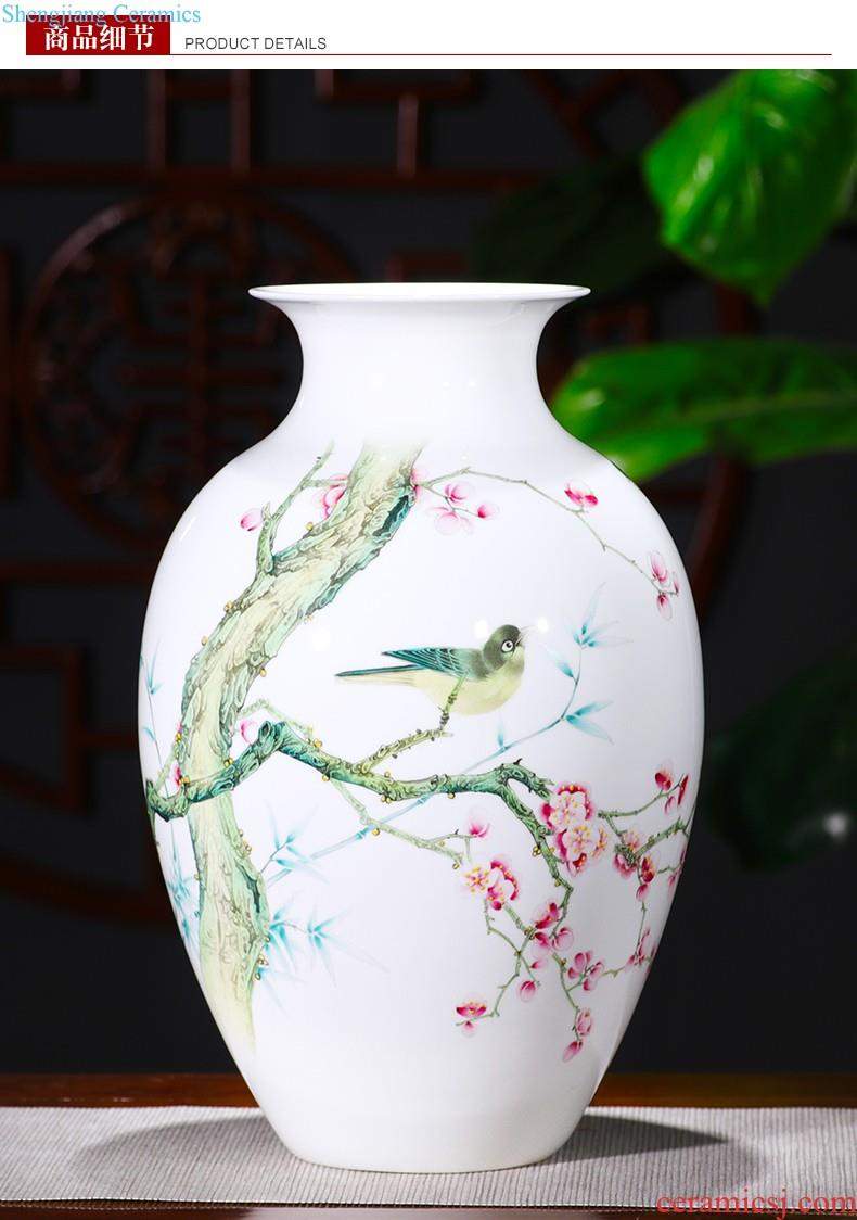 Jingdezhen ceramic vase landed large plum bottle hand-painted scenery surd sitting room place hotel decoration