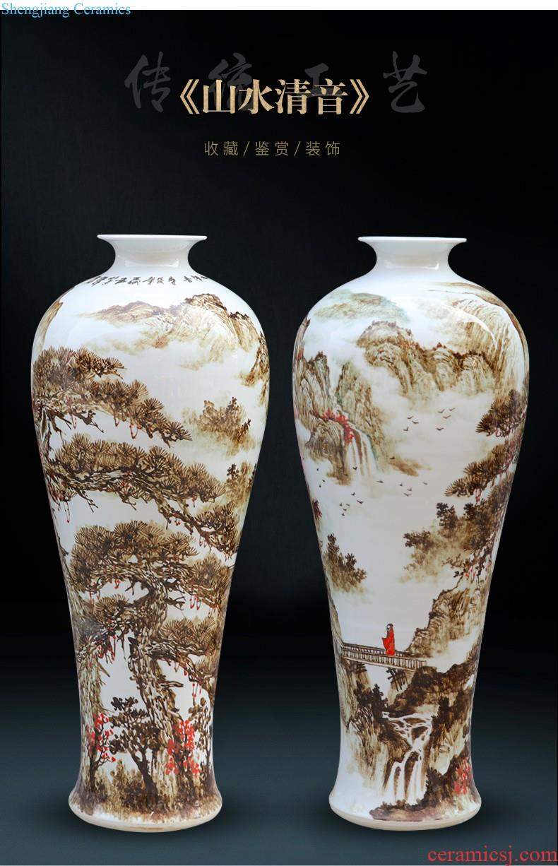 Master of jingdezhen ceramics hand-painted enamel vase thin foetus bamboo knife clay to contemporary sitting room adornment