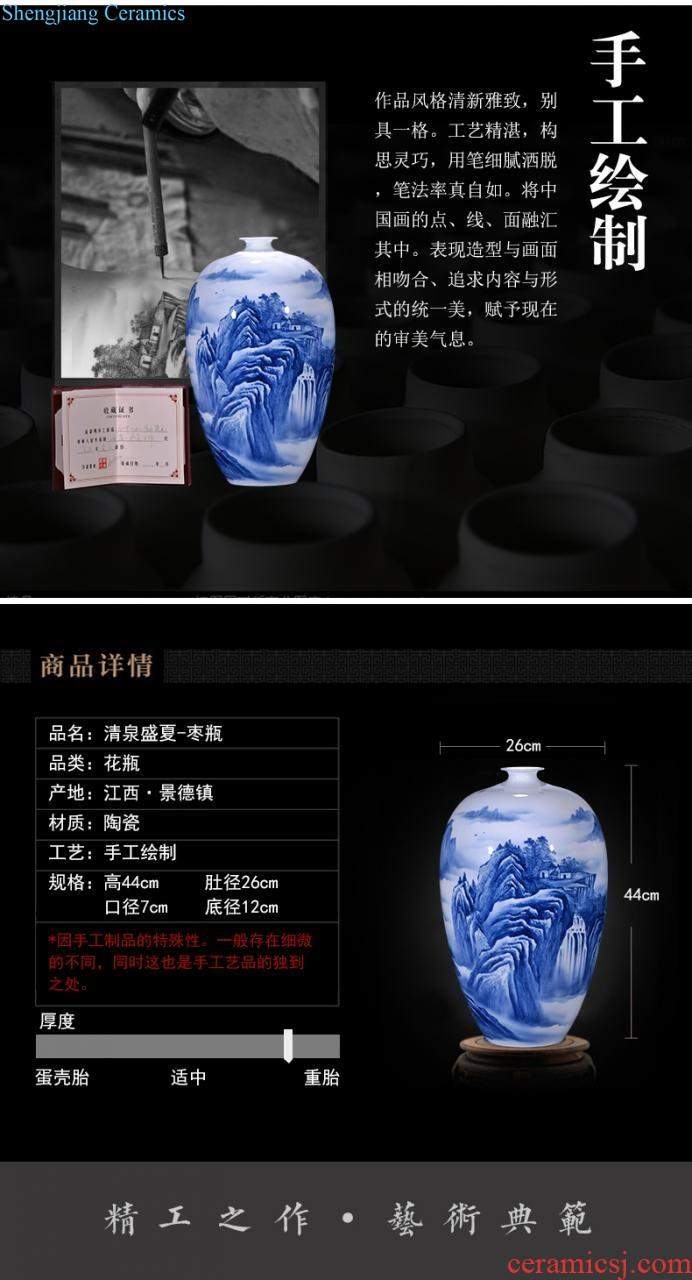 Jingdezhen ceramics vase imitation qianlong colored enamel vase retro flower arranging place Chinese style household ornaments