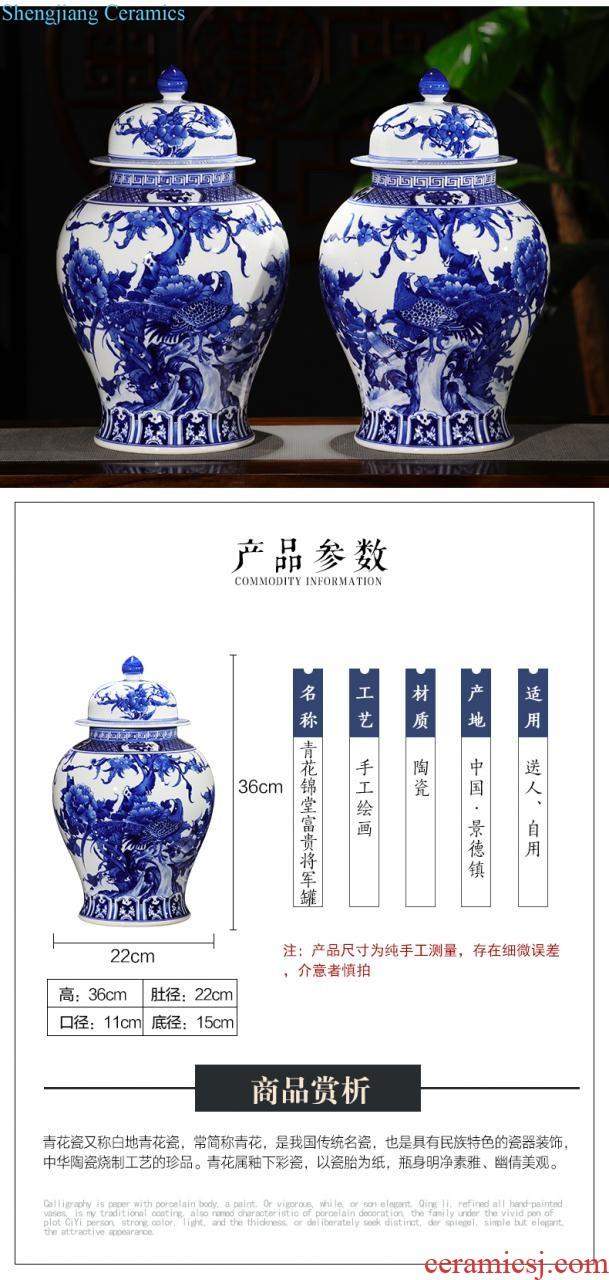 Jingdezhen ceramic furnishing articles hand-painted thin body new Chinese style household vase living room TV ark adornment ornament