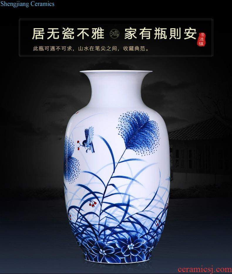 Jingdezhen ceramics hand-painted gift porcelain vase furnishing articles new Chinese style living room TV ark home flower adornment