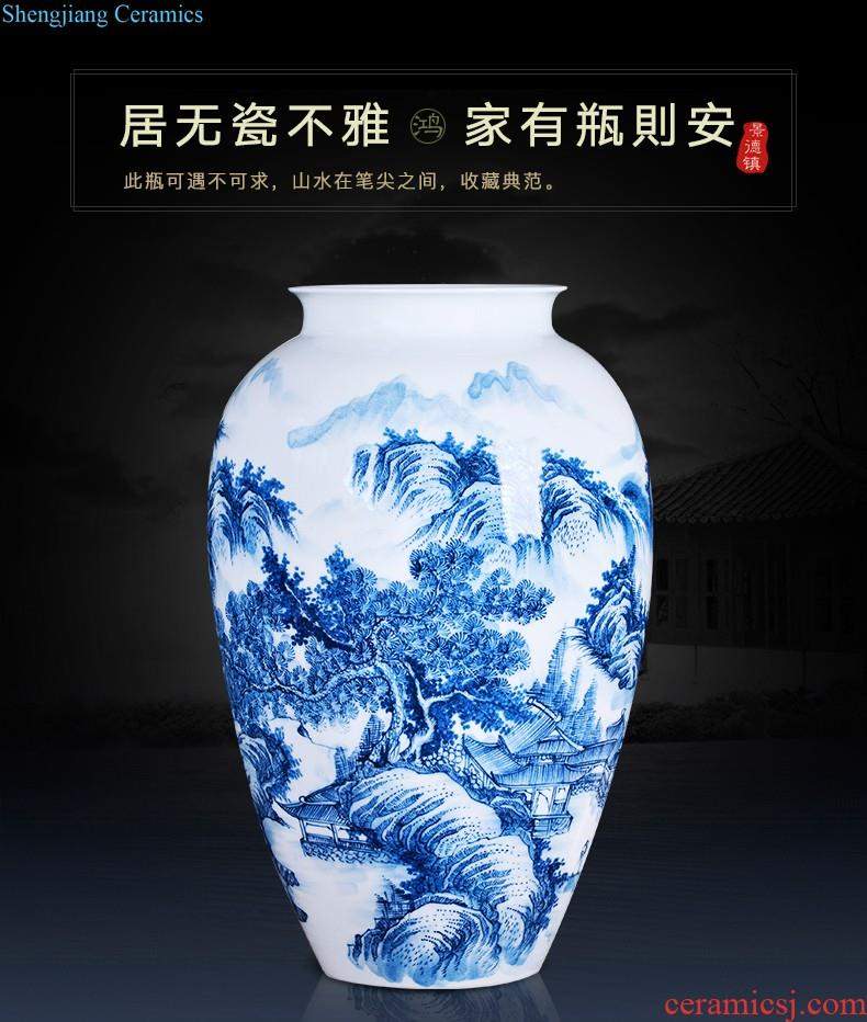 Jingdezhen ceramic vase furnishing articles hand-painted youligong flower arranging Chinese blue and white porcelain is home sitting room adornment ornament