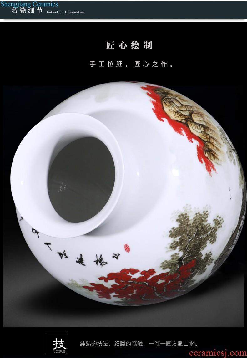 Jingdezhen ceramics vase furnishing articles sitting room ground vase large-sized hand-painted porcelain hotel club house sitting room adornment