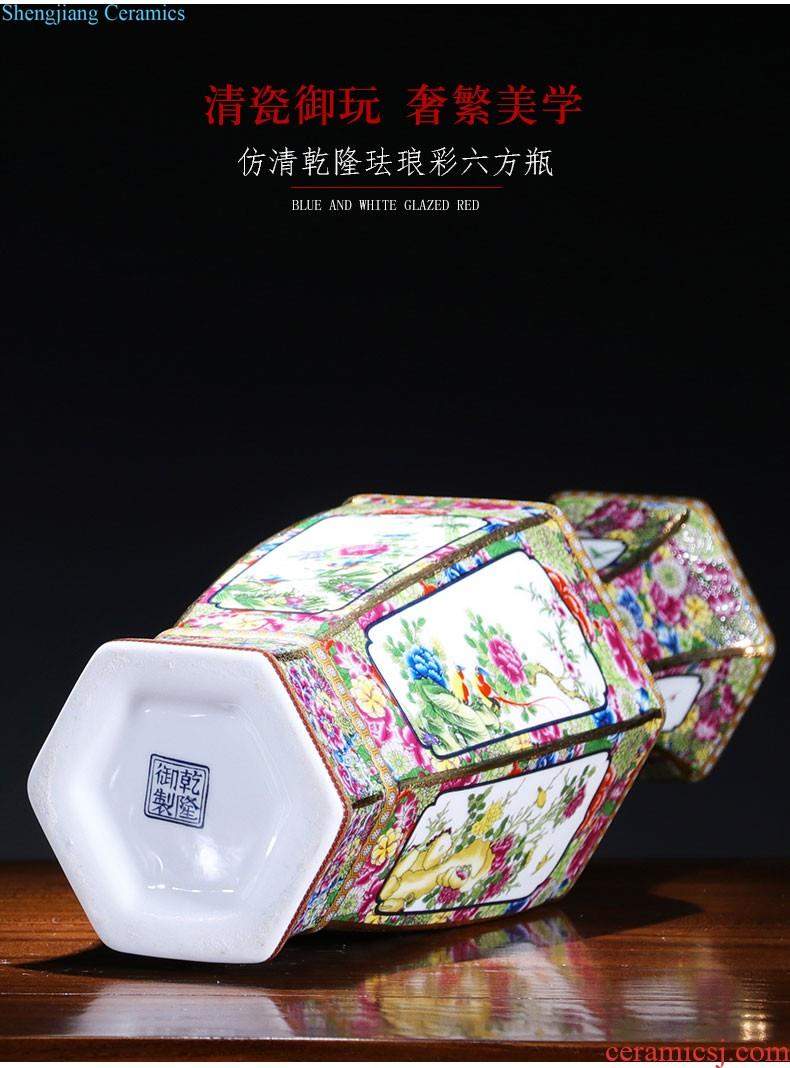 Jingdezhen porcelain ceramic hand-painted porcelain youligong gourd flower vase is placed the new Chinese style household ornaments