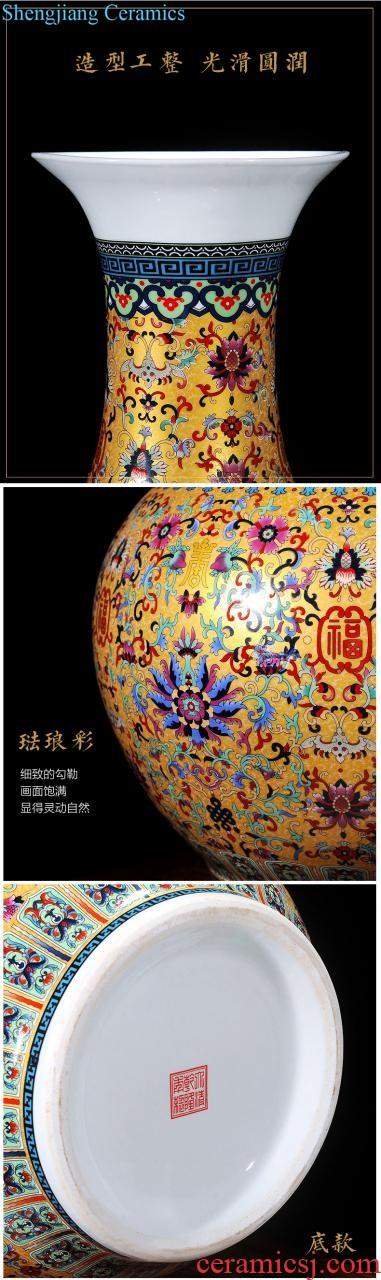 Jingdezhen ceramics vase hand-painted flower arranging medium plum bottle of new Chinese style living room home furnishing articles porcelain