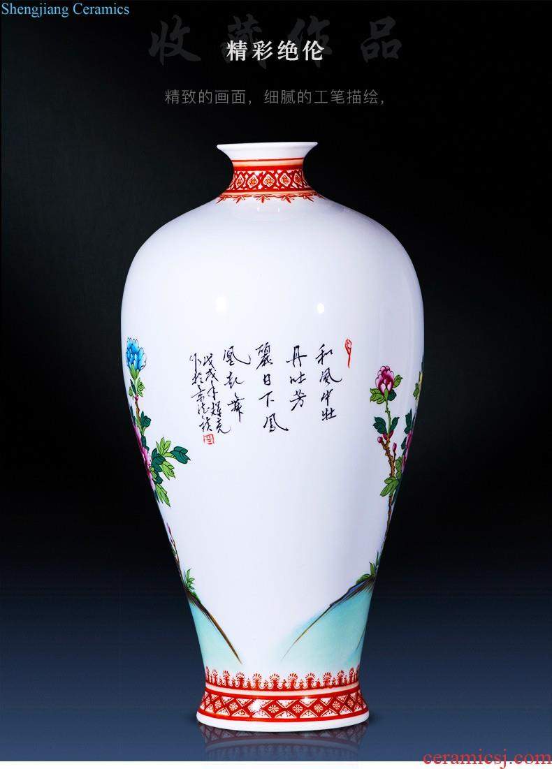 Jingdezhen ceramics vase hand-painted large gulp of new Chinese style household adornment porcelain vases, flower arranging furnishing articles