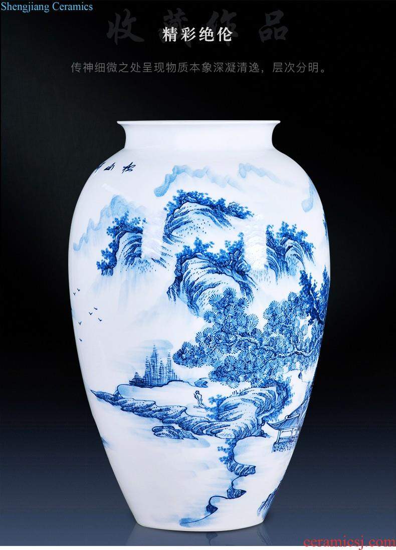 Jingdezhen ceramics by hand antique vases, flower arranging furnishing articles of Chinese style restoring ancient ways is the sitting room TV ark home decoration