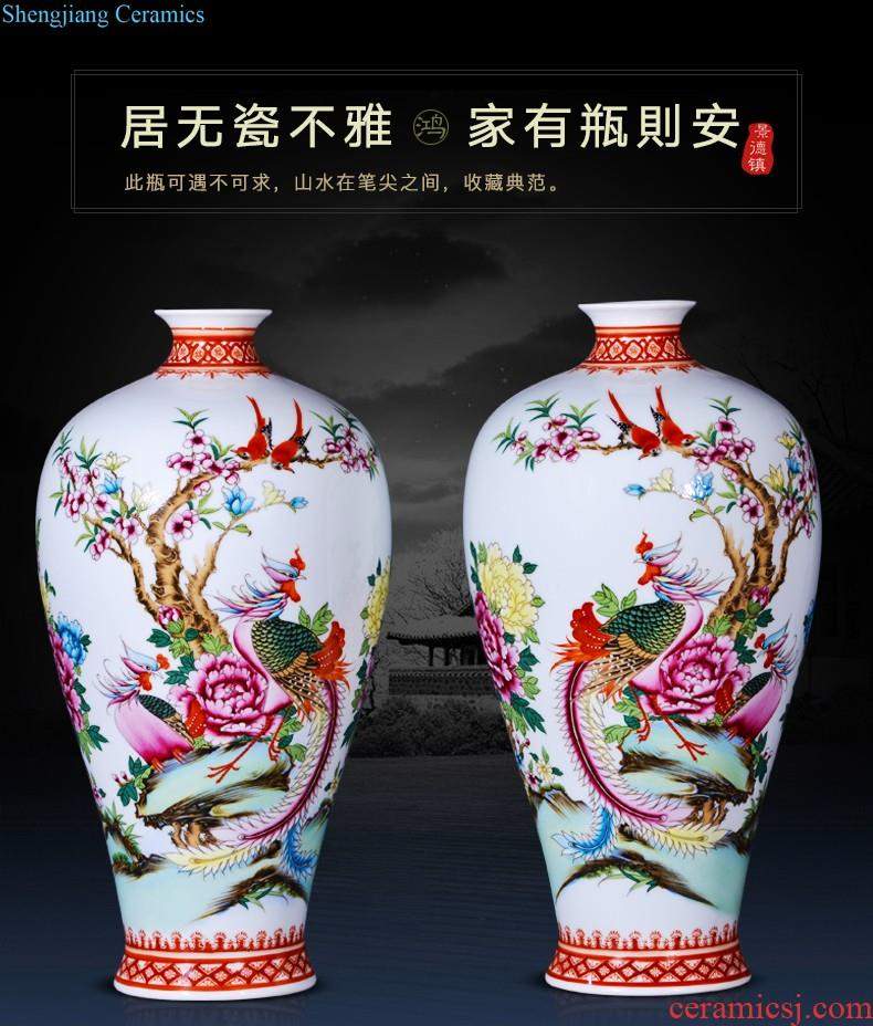 Jingdezhen ceramics vase hand-painted large gulp of new Chinese style household adornment porcelain vases, flower arranging furnishing articles