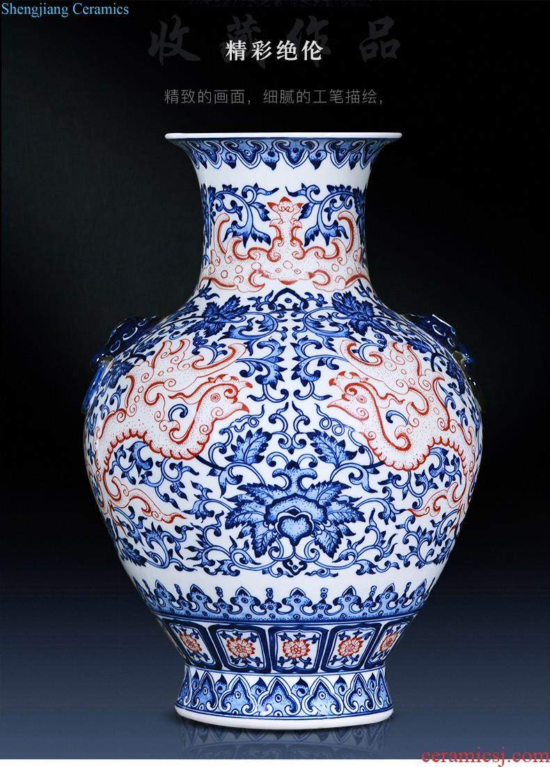 Jingdezhen ceramics by hand antique vases, flower arranging furnishing articles of Chinese style restoring ancient ways is the sitting room TV ark home decoration