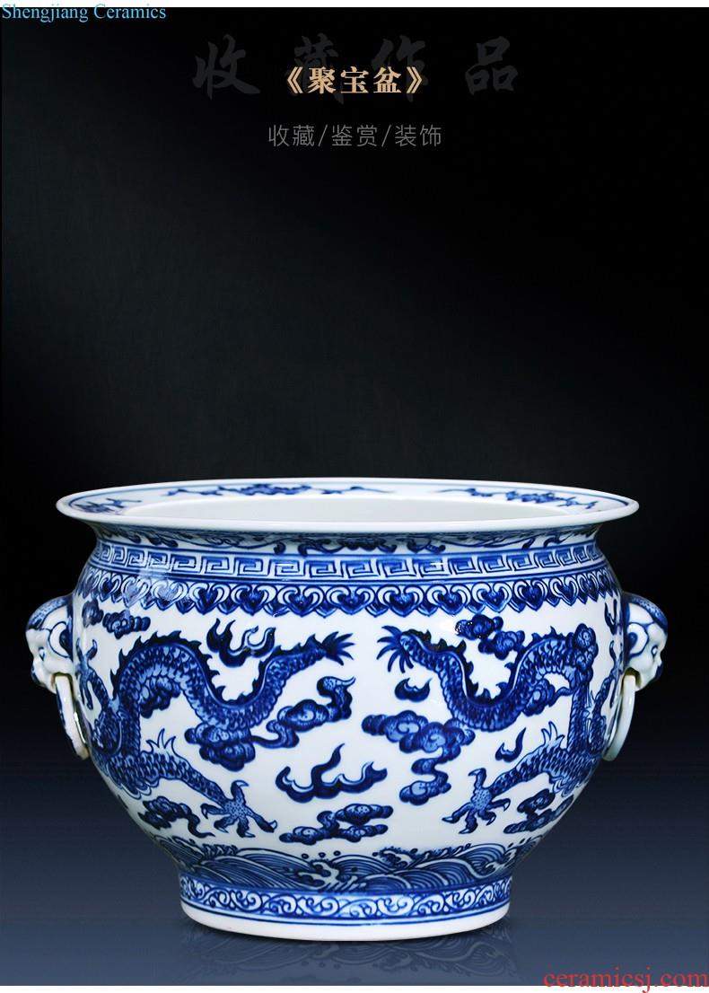 Jingdezhen ceramics hand-painted blue and white porcelain vase general storage jar jar of furnishing articles of new Chinese style household ornaments