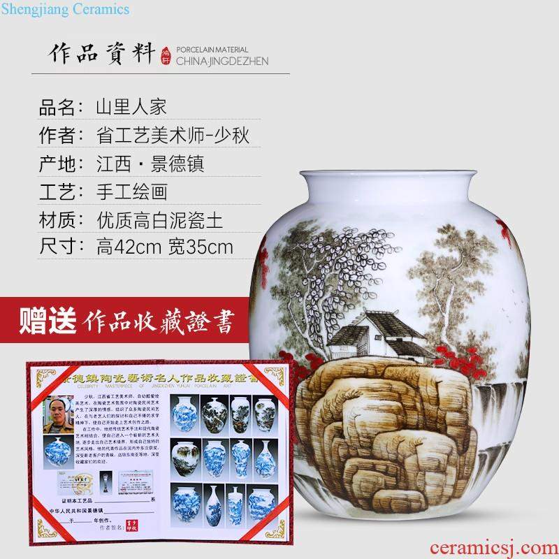 Jingdezhen porcelain ceramic colored enamel large vases, flower arranging landing place new Chinese style home sitting room adornment