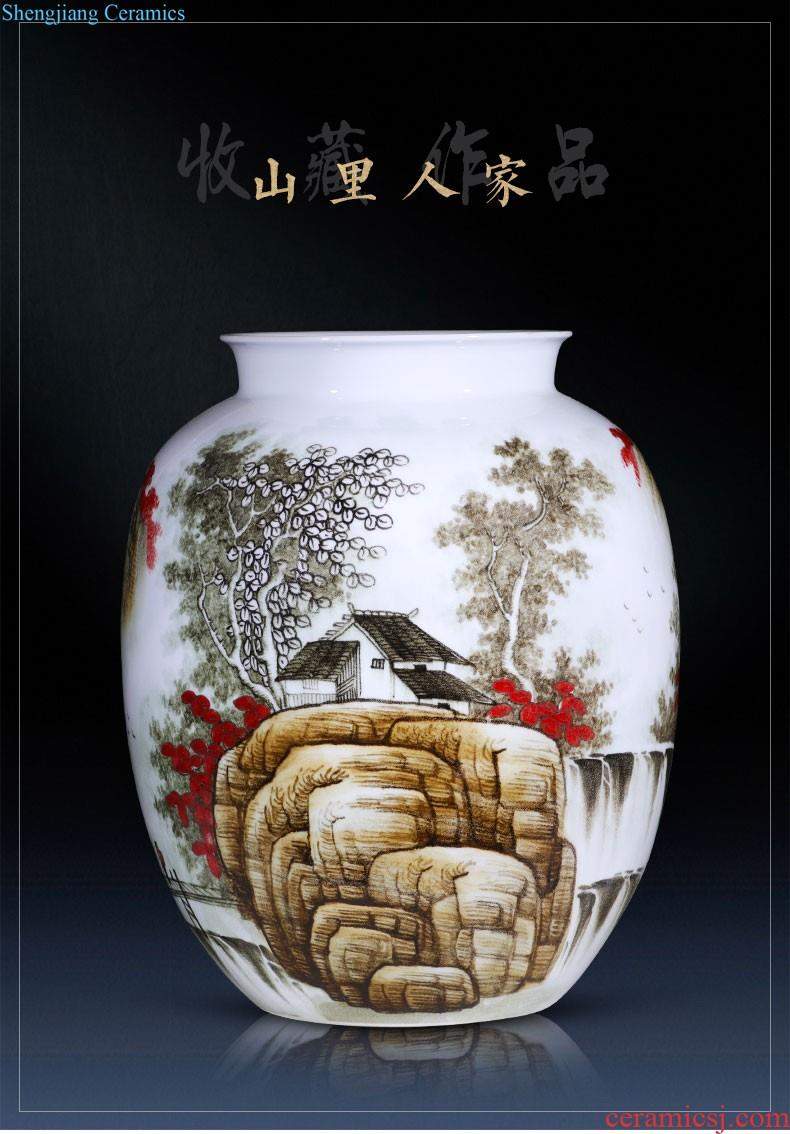 Jingdezhen porcelain ceramic colored enamel large vases, flower arranging landing place new Chinese style home sitting room adornment