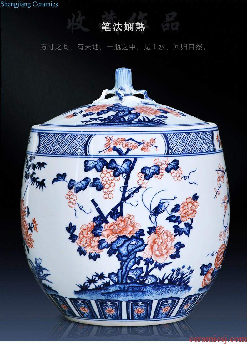 Jingdezhen ceramics hand-painted gift porcelain vase flower arranging place new Chinese style living room TV ark home decoration