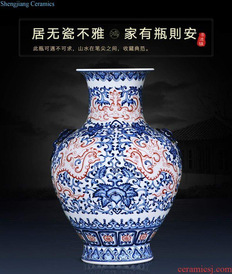 Jingdezhen ceramics by hand antique vases, flower arranging furnishing articles of Chinese style restoring ancient ways is the sitting room TV ark home decoration