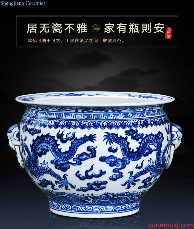 Jingdezhen ceramics hand-painted blue and white porcelain vase general storage jar jar of furnishing articles of new Chinese style household ornaments