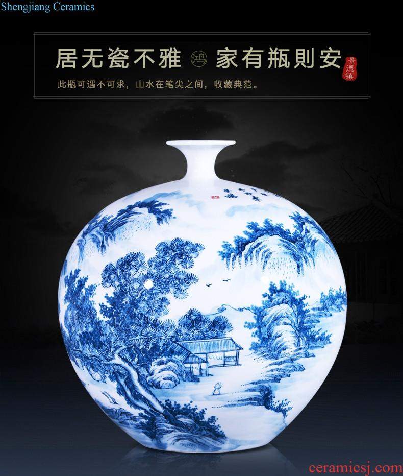 Jingdezhen ceramic vases, furnishing articles flower arranging flower implement pastel rooster figure sitting room of Chinese style household decoration wine cabinet mesa