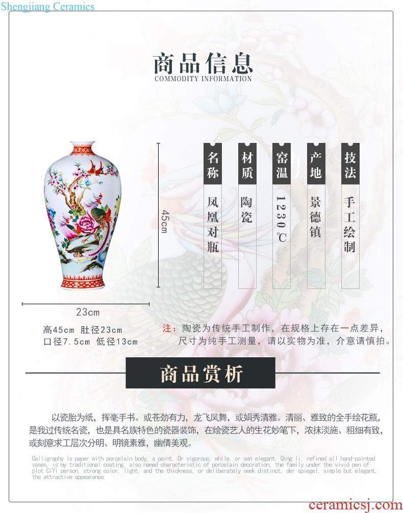 Jingdezhen ceramics vase hand-painted large gulp of new Chinese style household adornment porcelain vases, flower arranging furnishing articles