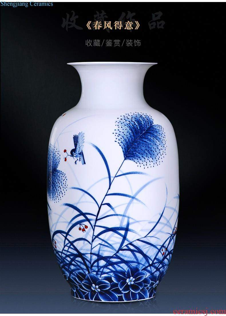 Jingdezhen ceramics hand-painted gift porcelain vase furnishing articles new Chinese style living room TV ark home flower adornment