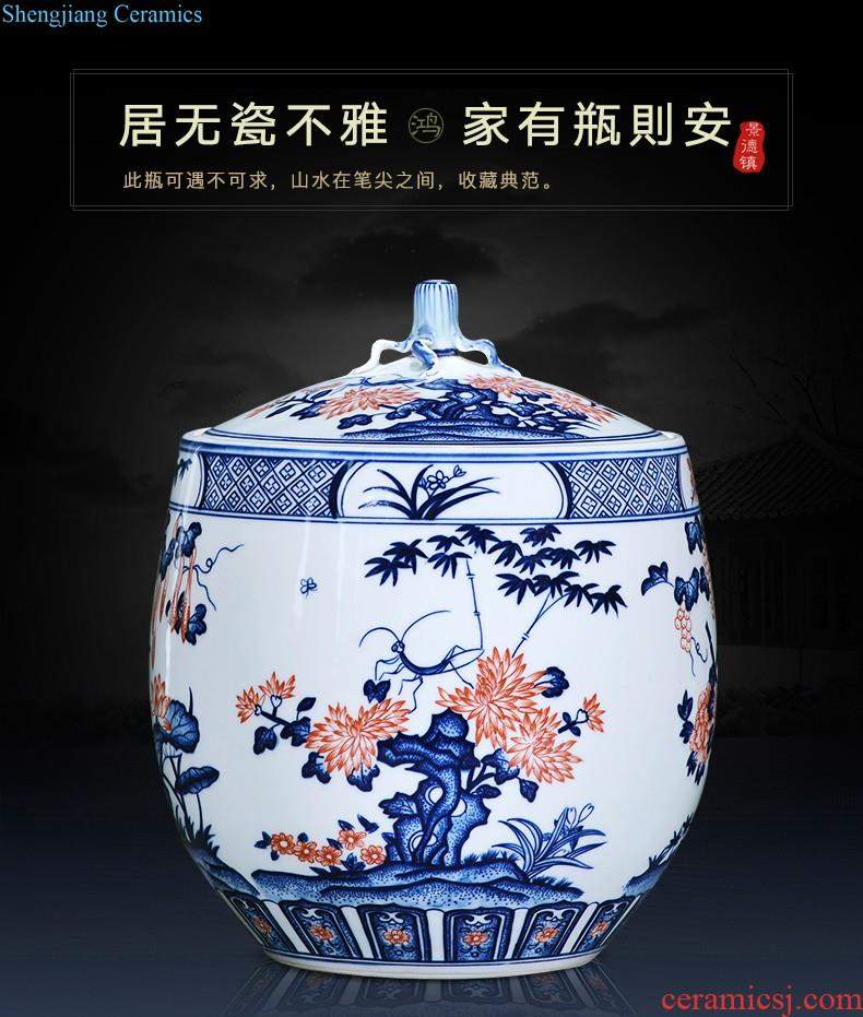 Jingdezhen ceramics hand-painted gift porcelain vase flower arranging place new Chinese style living room TV ark home decoration