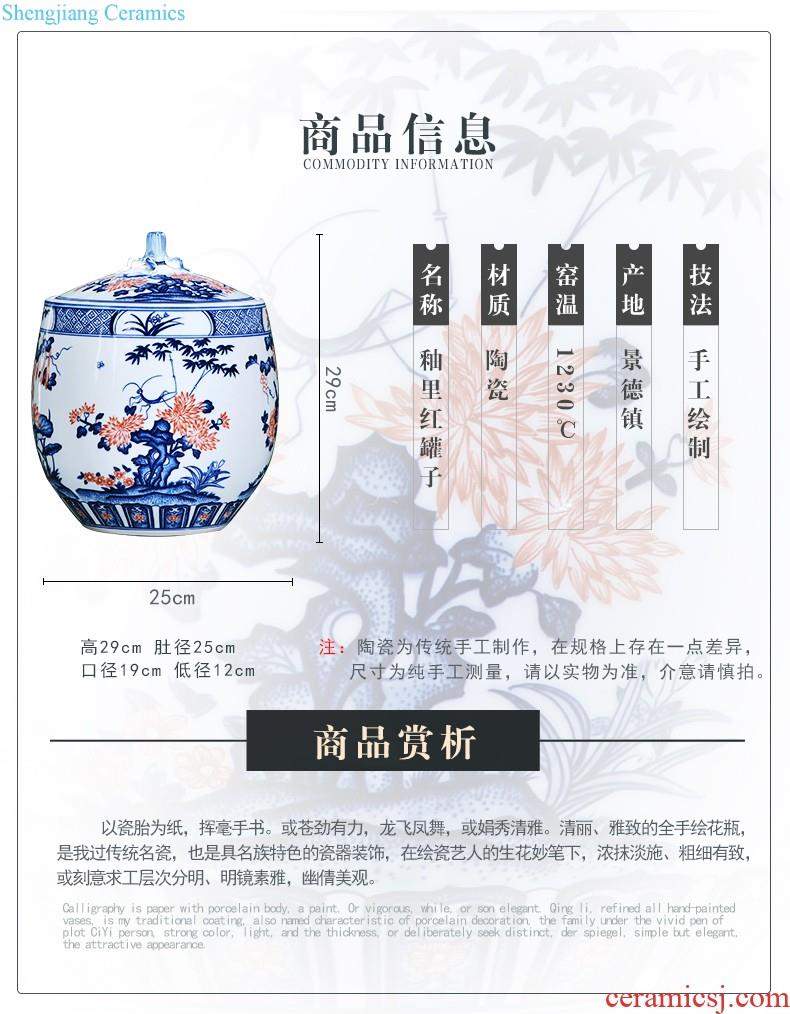 Jingdezhen ceramics general furnishing articles hand-painted storage tank of blue and white porcelain jar of home decoration porcelain jar tea pot