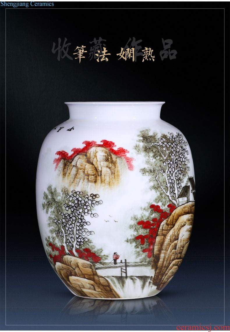 Jingdezhen porcelain ceramic colored enamel large vases, flower arranging landing place new Chinese style home sitting room adornment