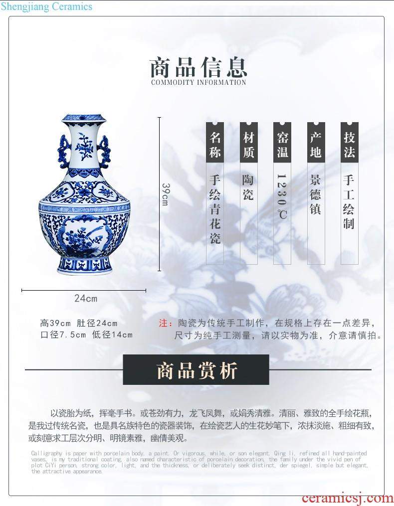 Jingdezhen ceramic flower arrangement of blue and white porcelain vase furnishing articles of Chinese style restoring ancient ways home sitting room TV ark adornment porcelain