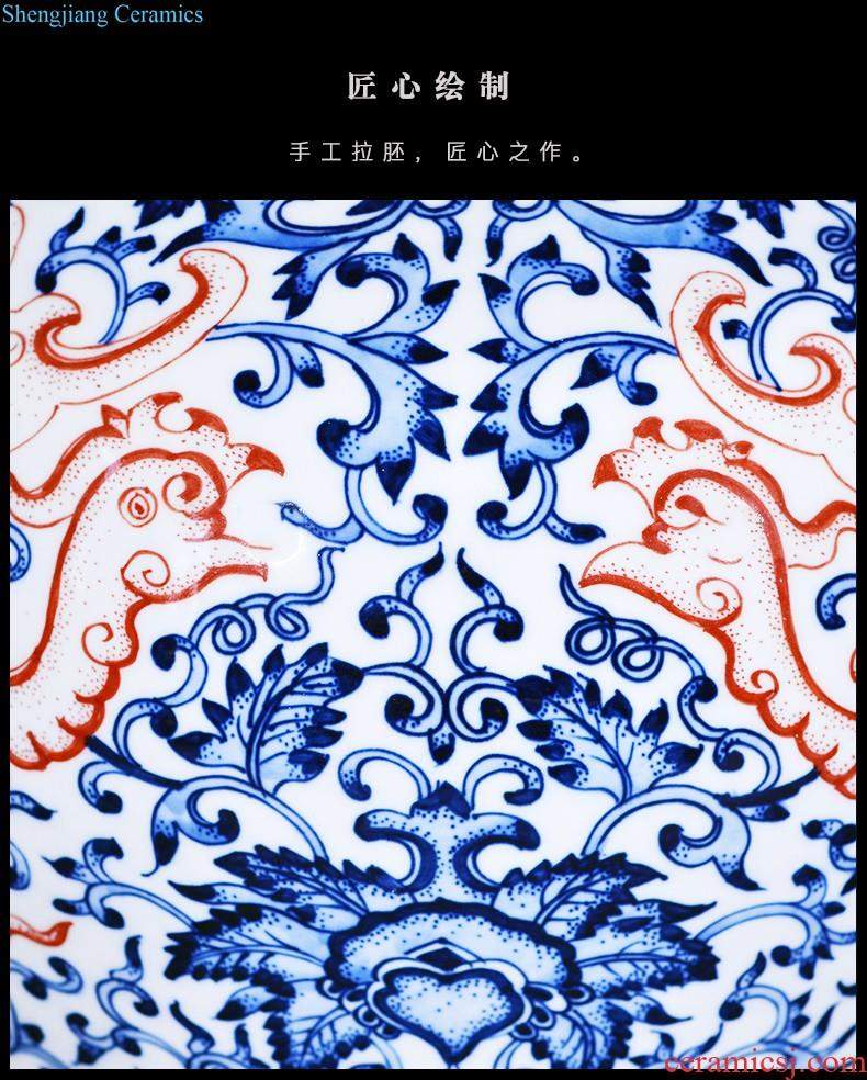 Jingdezhen ceramics of large vases, large hand-painted scenery sitting room of Chinese style household decorations manual quiver