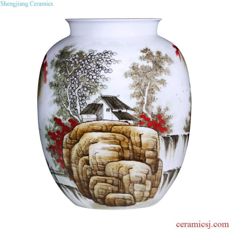 Jingdezhen porcelain ceramic colored enamel large vases, flower arranging landing place new Chinese style home sitting room adornment