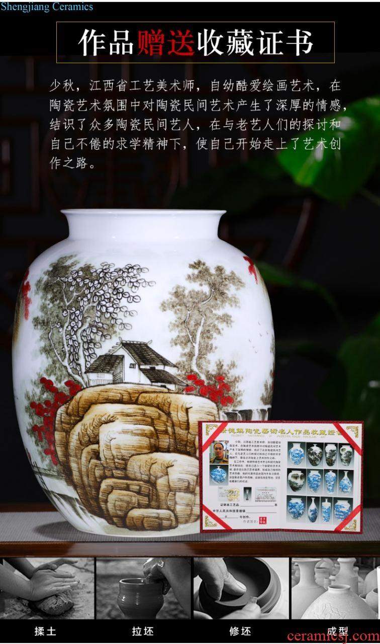 Jingdezhen porcelain ceramic colored enamel large vases, flower arranging landing place new Chinese style home sitting room adornment